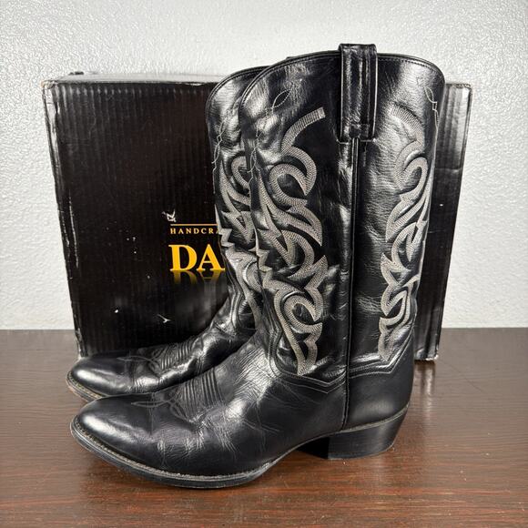 Dan Post Mens Black Leather Milwaukee Cowboy Western Boots 13 D - DP2110R main image 11